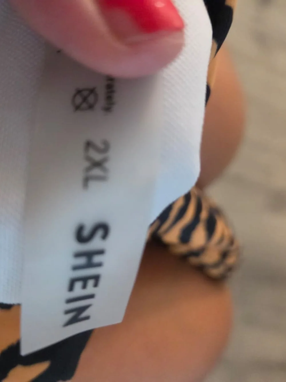 SHEIN Brown Tiger-Print Ring Bikini Top